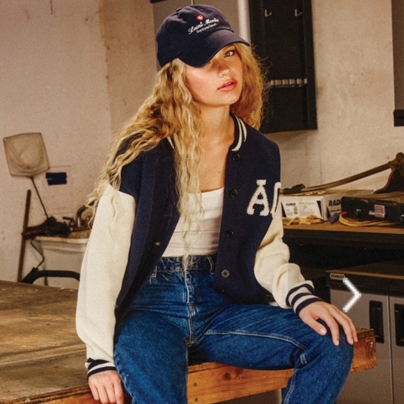 NWT Dress Forum Back to Basics Knitted Varsity Bomber Jacket - Picture 4 of 10